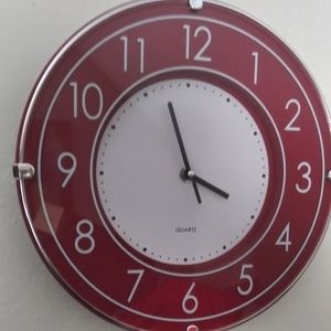 Red wall clock